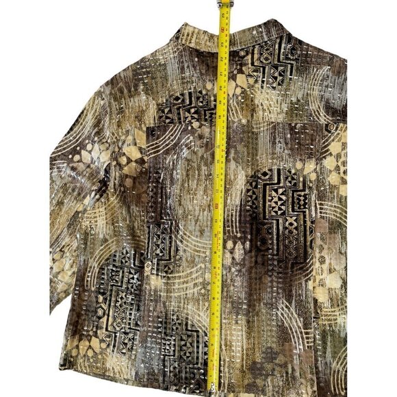 N TOUCH Women's Clear Sequin Zippered Jacket Top Size 14 Multicolor Abstract EUC - Picture 12 of 14